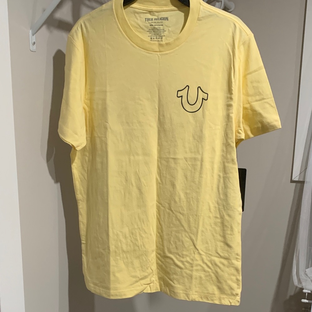 True Religion Light Yellow Men's T-Shirt